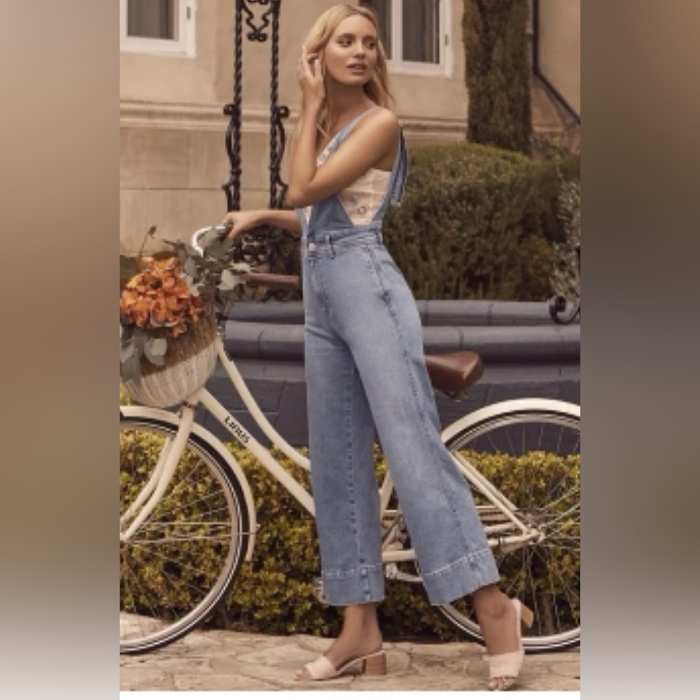 Free People A-Line denim overalls, size 6